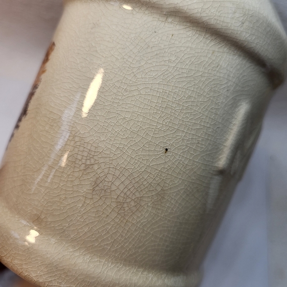 Milk Can Jug VASE Ceramic Handles 7" Tall Design Country Farmhouse Cream Browns - Picture 10 of 12